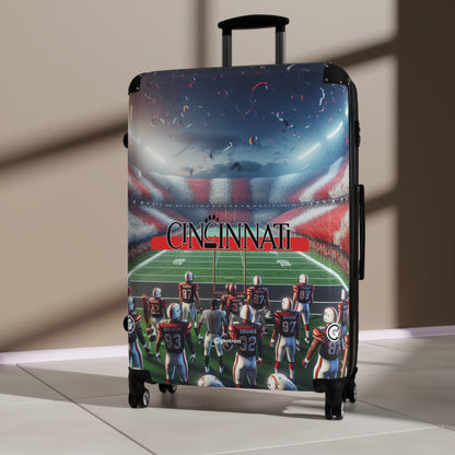 Cincinnati University Bearcats Football Team Luggage Bag Rolling Suitcase Spinner