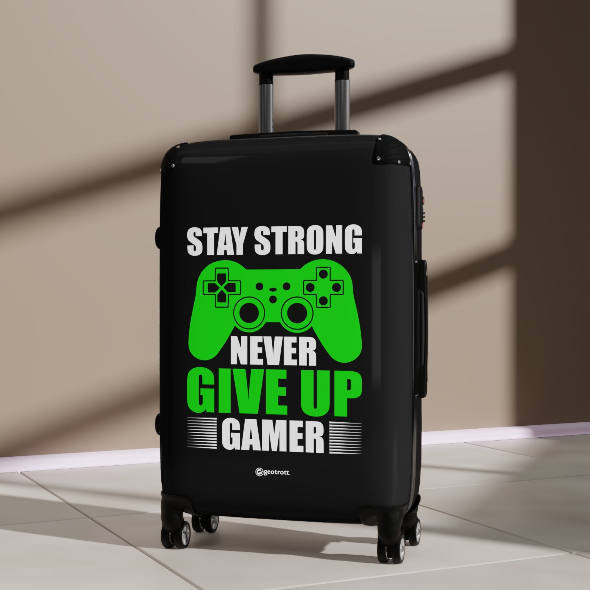 Stay Strong Never Give Up Gamer Gaming Suitcase-Bags-Geotrott