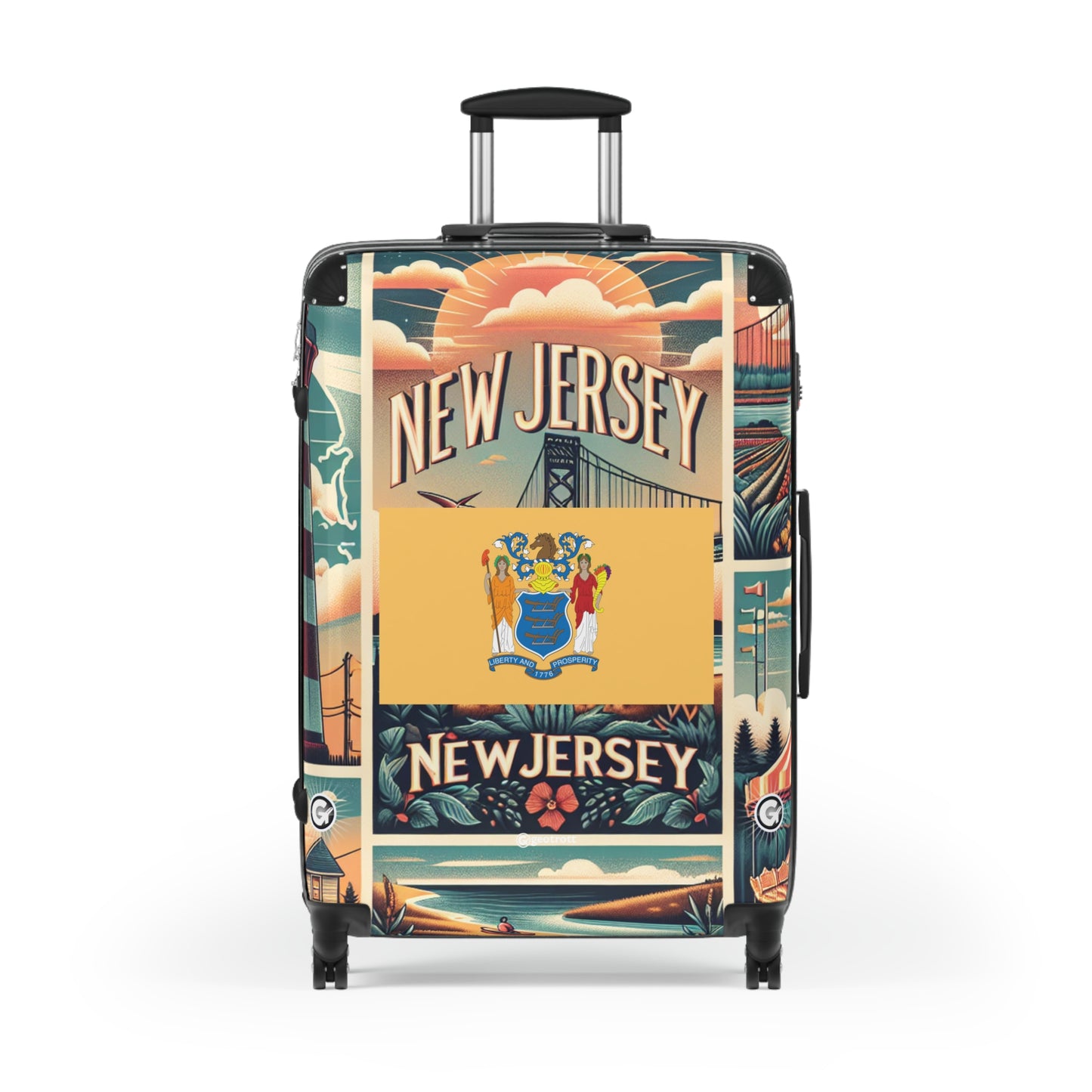 New Jersey USA STATE FLAGS Luggage Bag Rolling Suitcase Travel Accessories