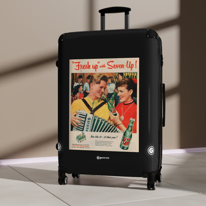 Fresh up with 7Up Soda Drink Vintage Posters Retro Ad Luggage Bag Rolling Suitcase Spinner