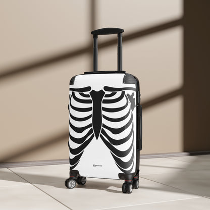 Halloween Season Rib Cage Bones White Luggage Bag Rolling Suitcase Travel Accessories