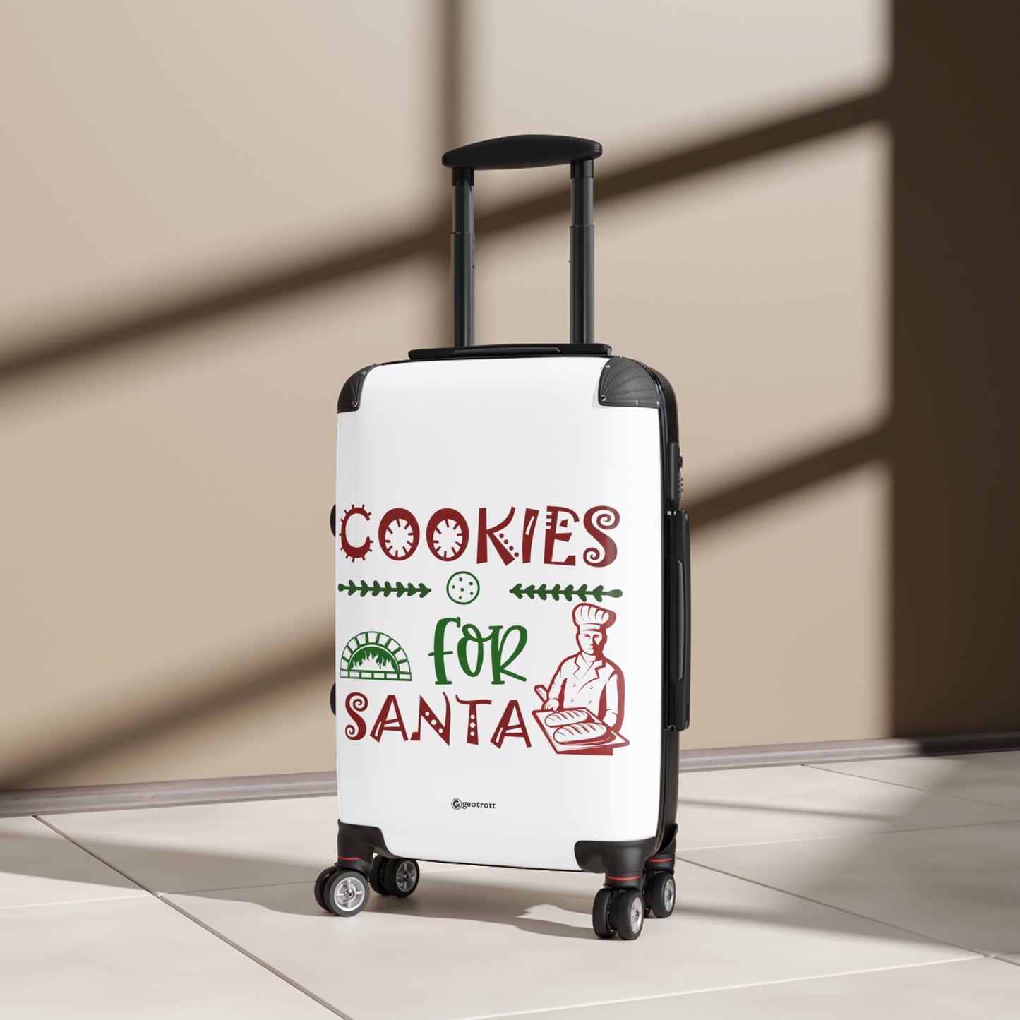 Galletas de la temporada navideña para Papá Noel, bolsa de equipaje, maleta con ruedas, accesorios de viaje