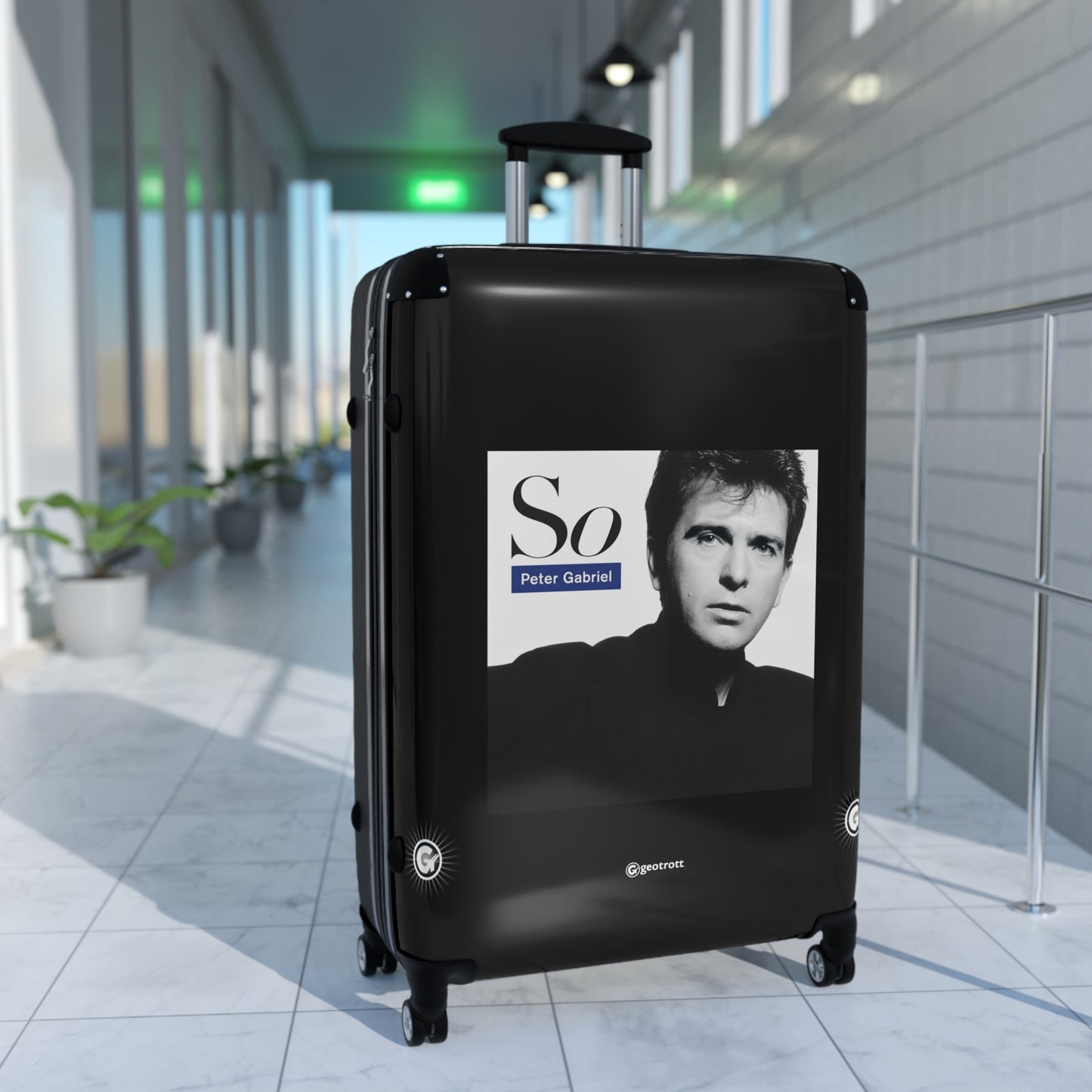 Peter Gabriel So Eighties Music Album Luggage Bag Rolling Suitcase Spinner