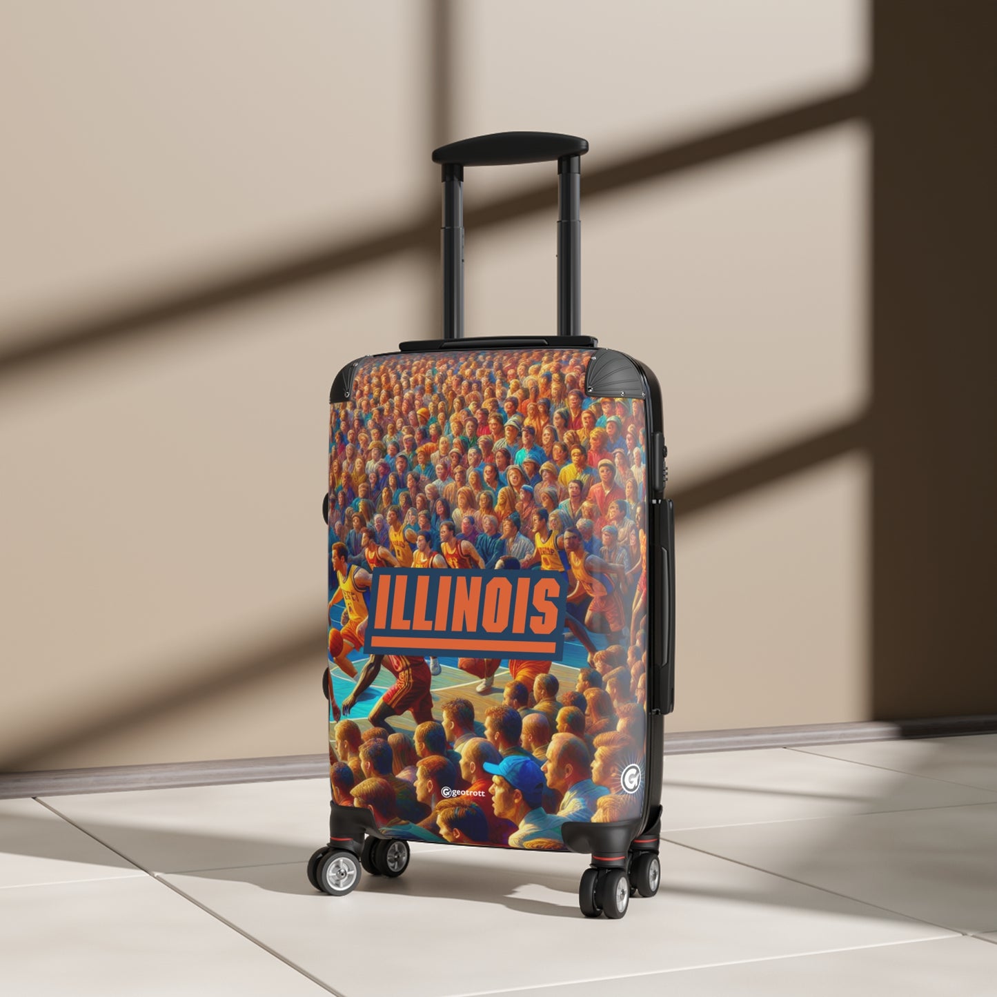 Illinois Fighting Illini men's Basketball Team Luggage Bag Rolling Suitcase Spinner