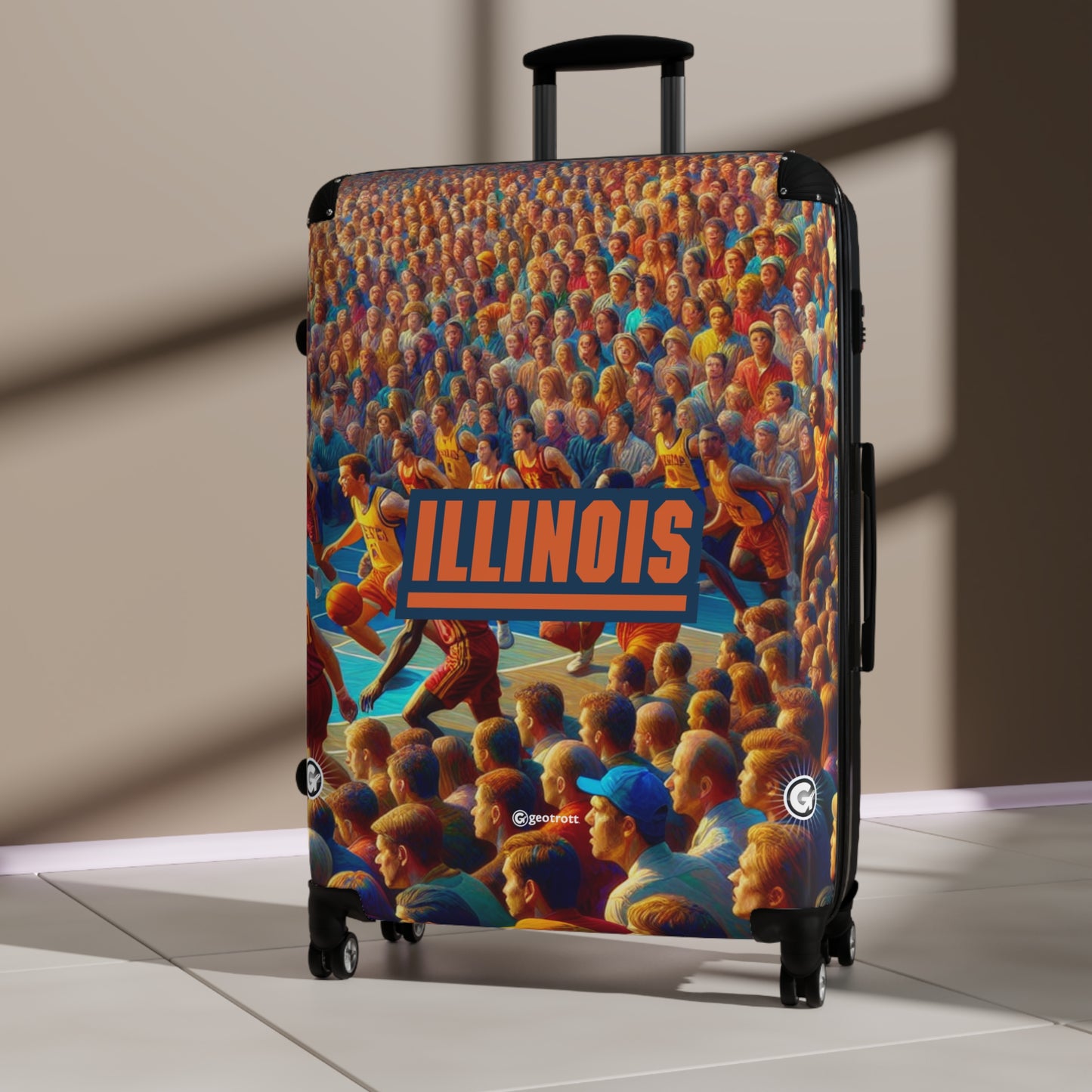 Illinois Fighting Illini men's Basketball Team Luggage Bag Rolling Suitcase Spinner