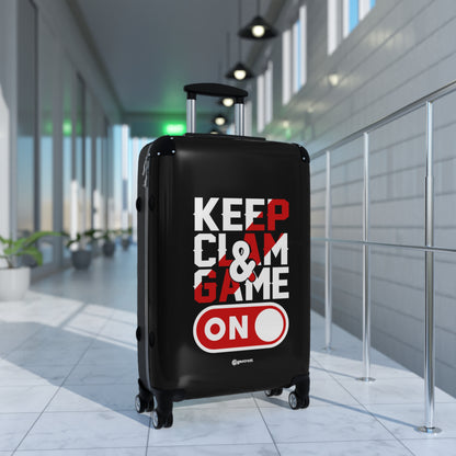 Keep Clam and Game On Gamer Gaming Suitcase-Bags-Geotrott