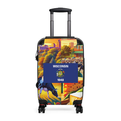 Wisconsin USA STATE FLAGS Luggage Bag Rolling Suitcase Travel Accessories