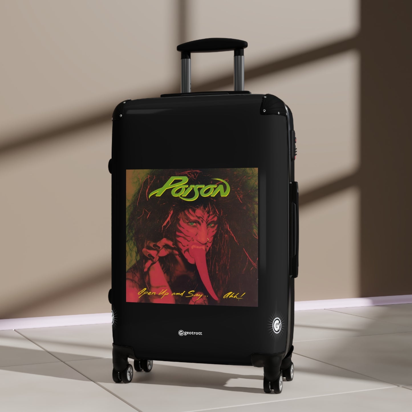 Poison Open up and Say Ahh Eighties Music Album Luggage Bag Rolling Suitcase Spinner