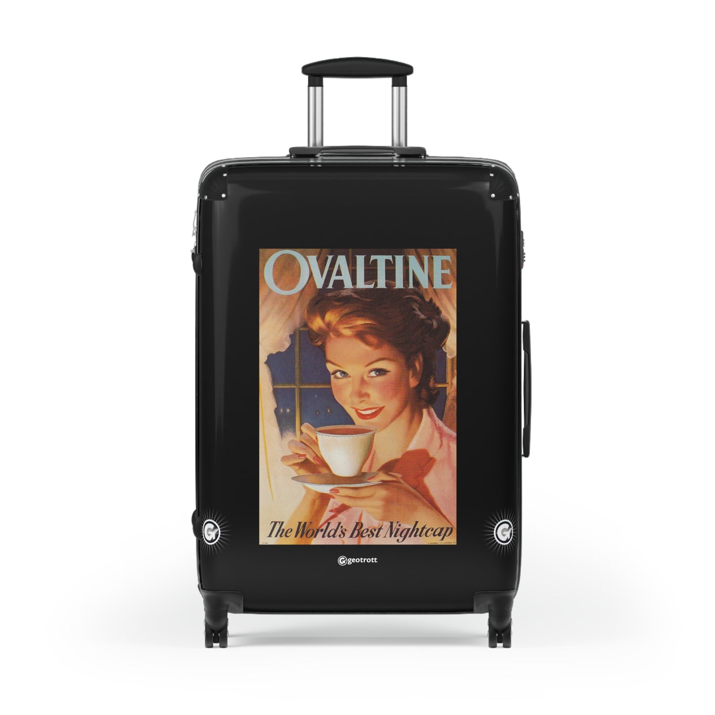 Ovaltine Cocoa The Worlds Best Nightcap Vintage Posters Retro Ad Luggage Bag Rolling Suitcase Spinner