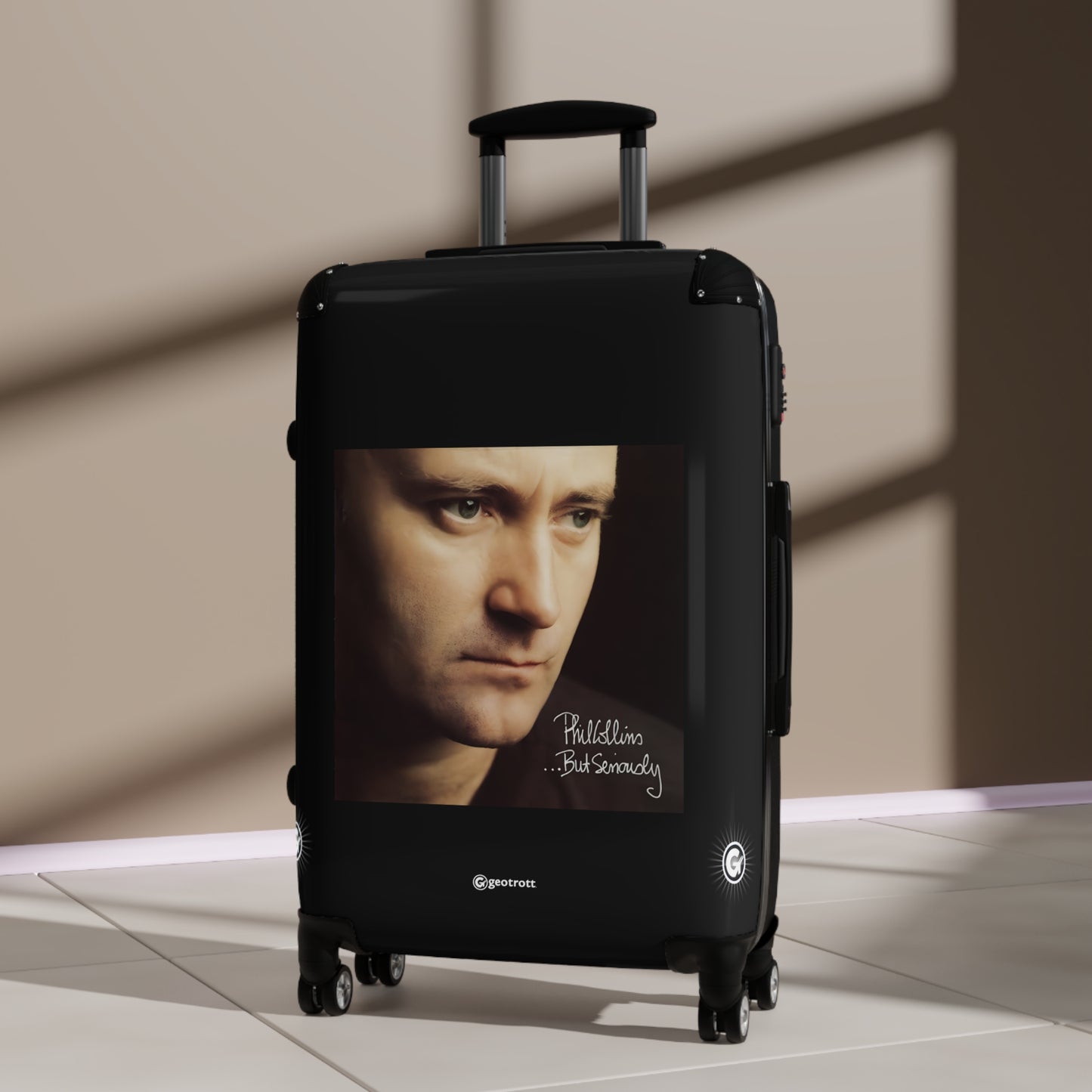 Phil Collins But Seriously Eighties Music Album Luggage Bag Rolling Suitcase Spinner