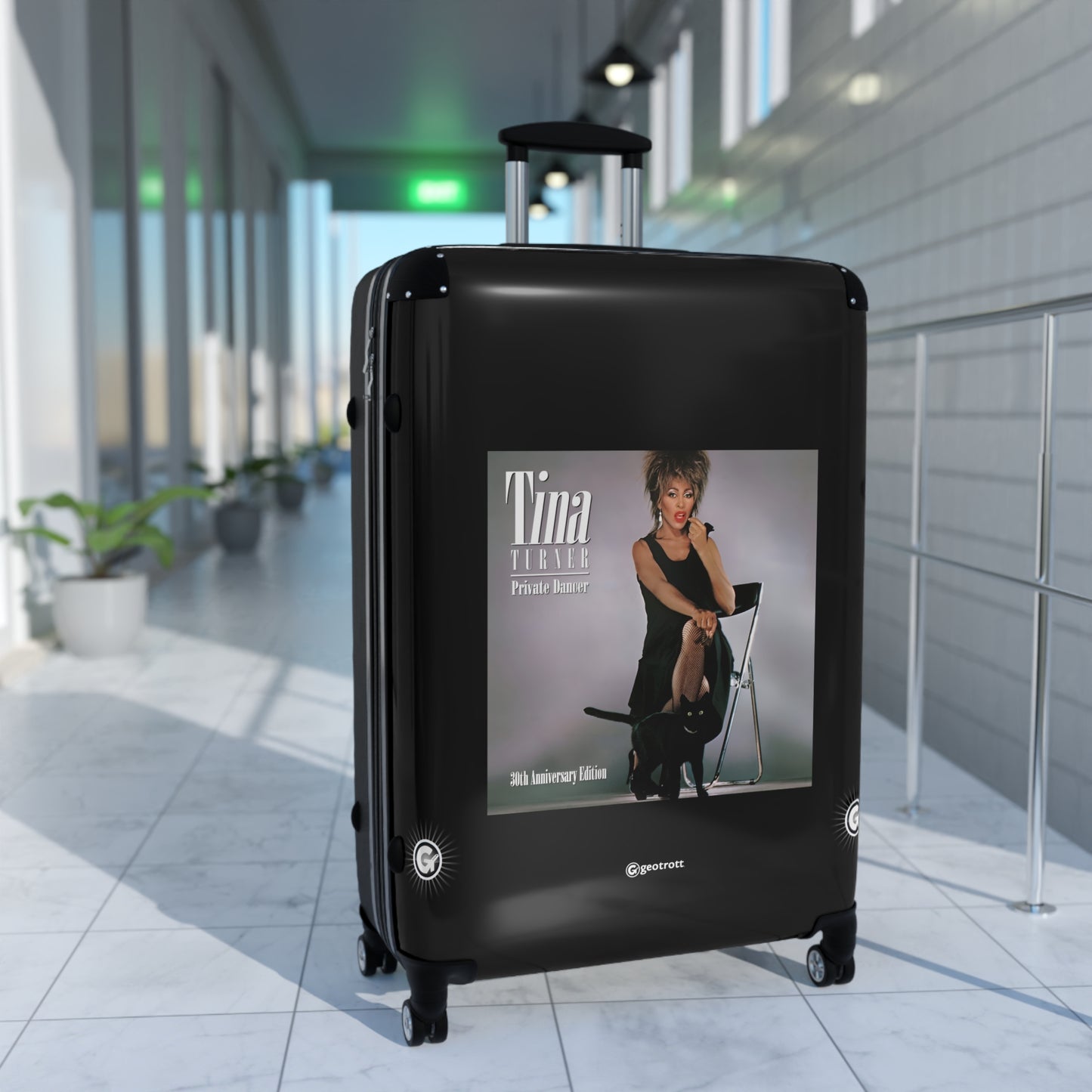 Tina Turner Private Dancer Eighties Music Album Luggage Bag Rolling Suitcase Spinner