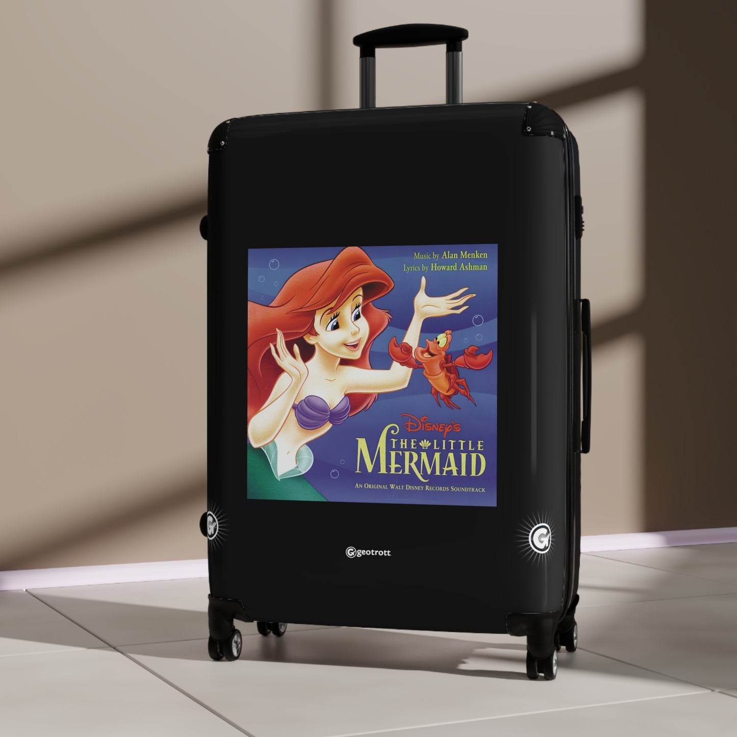 The Little Mermaid Soundtrack Eighties Music Album Luggage Bag Rolling Suitcase Spinner