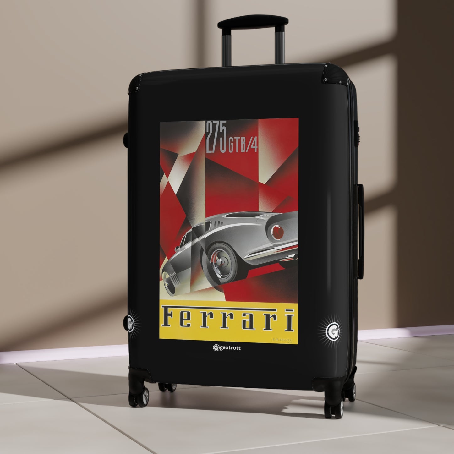 Ferrari 275 GTB4 Vintage Posters Retro Ad Luggage Bag Rolling Suitcase Spinner