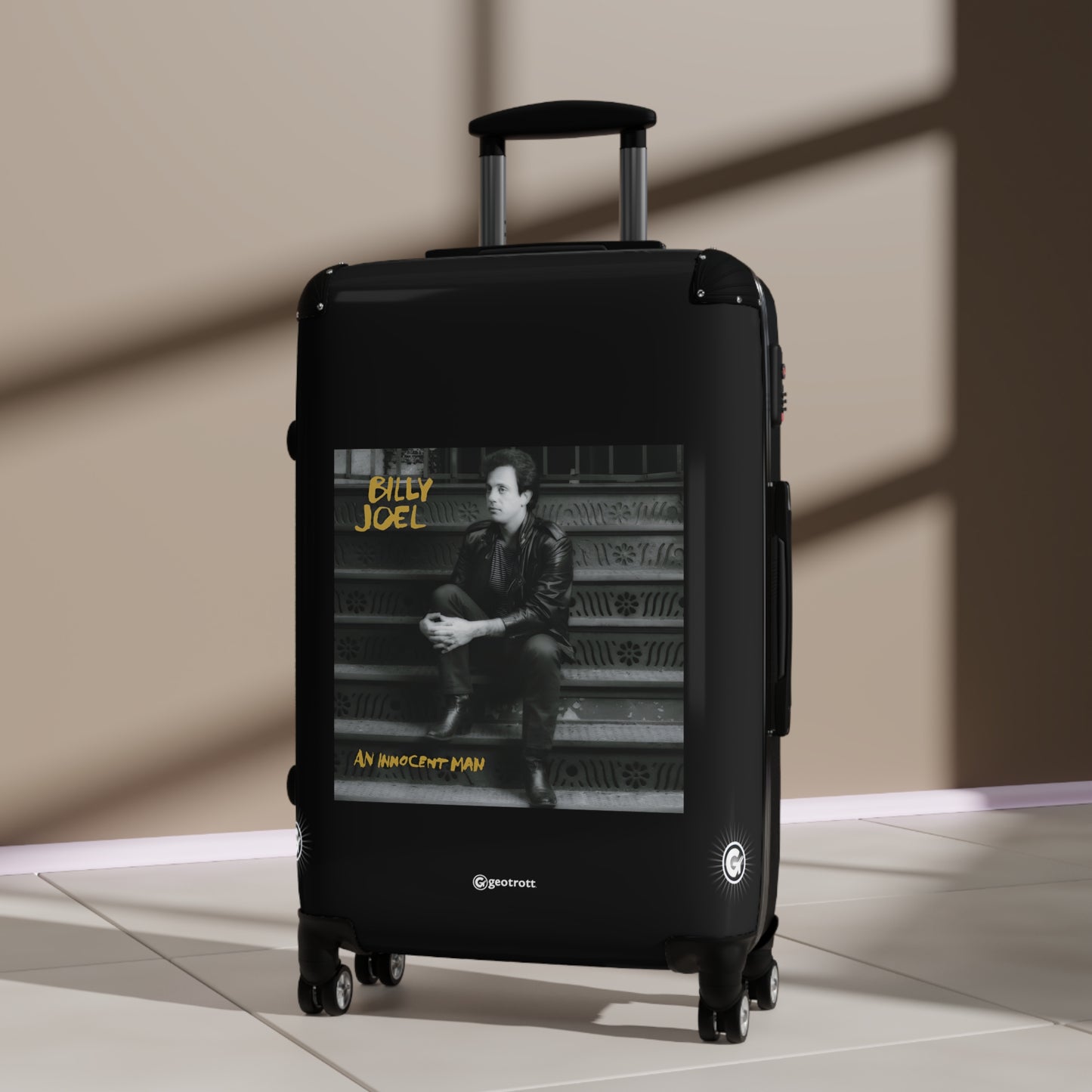 Billy Joel An Innocent Man Eighties Music Album Luggage Bag Rolling Suitcase Spinner