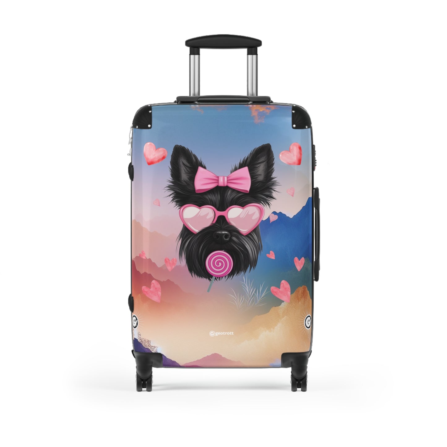 Sunset Chic Terrier Luggage Bag Rolling Suitcase Spinner