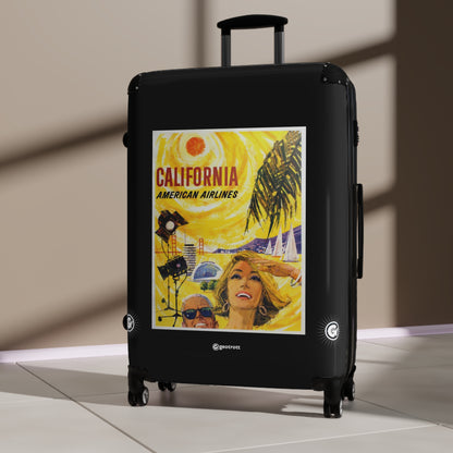 California American Airlines Vintage Posters Retro Ad Luggage Bag Rolling Suitcase Spinner