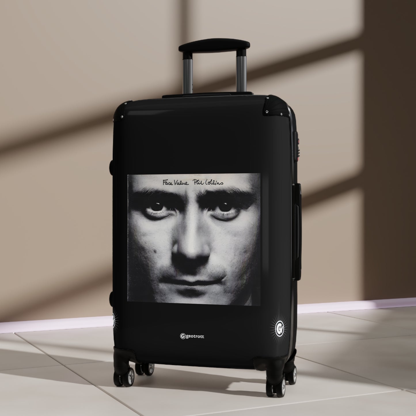 Phil Collins Face Value Eighties Music Album Luggage Bag Rolling Suitcase Spinner