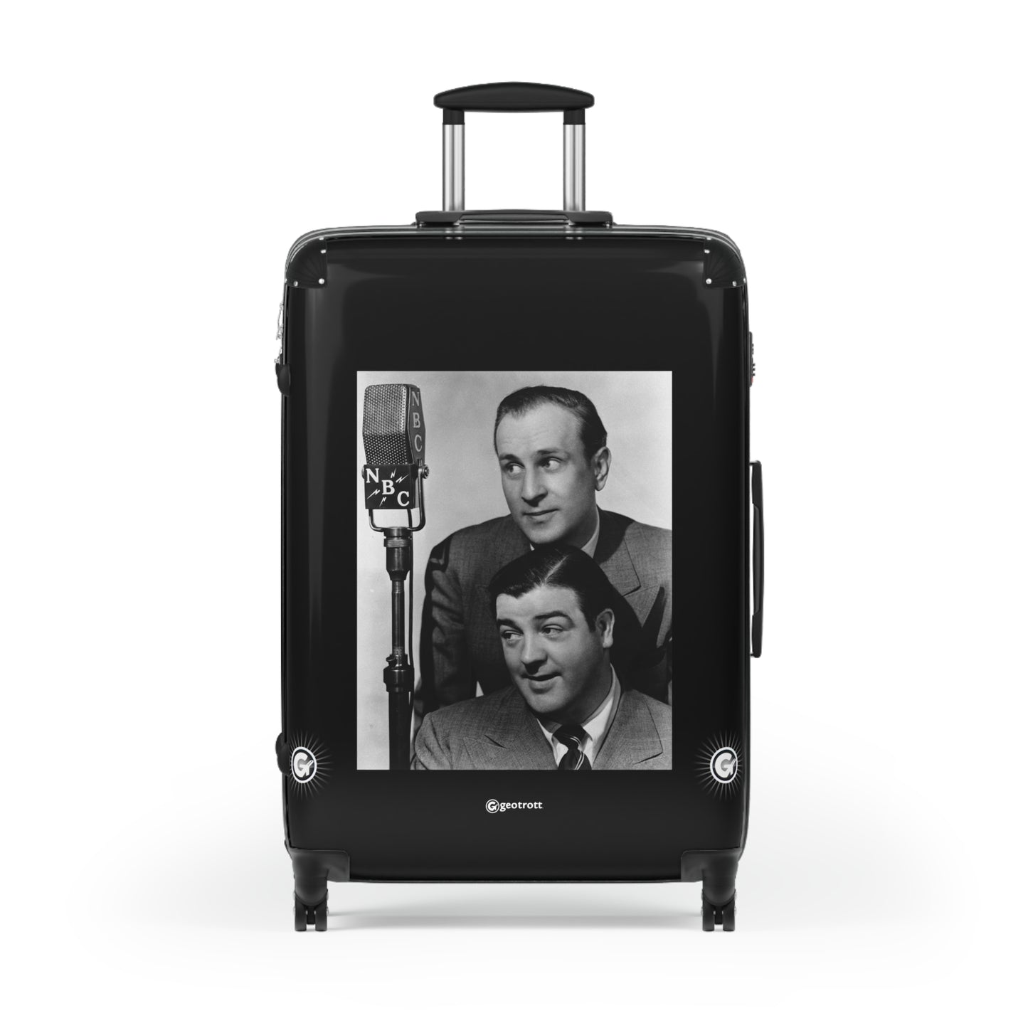 Abbott and Costello, comprising Bud Abbott and Lou Costello Vaudeville Radio Film and TV 20TH CENTURY Photos Luggage Bag Rolling Suitcase Spinner