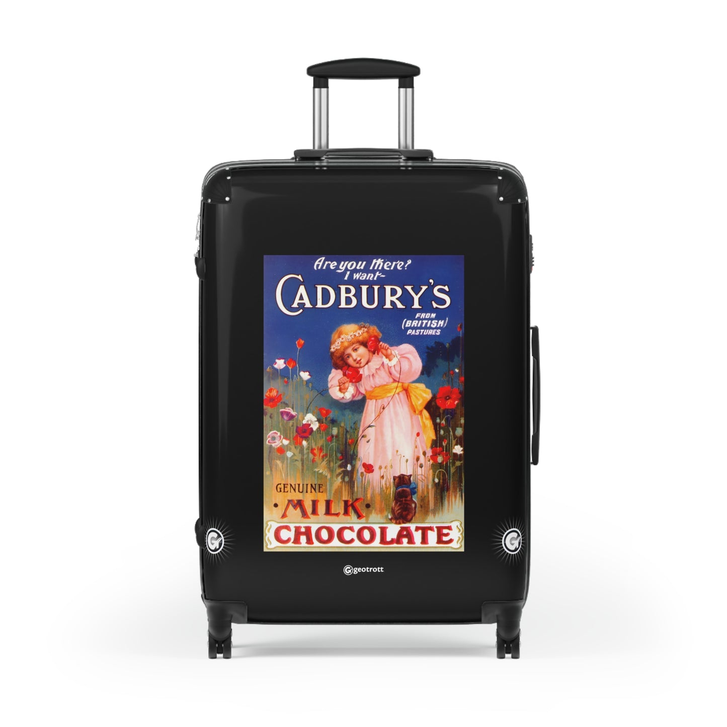 Are you there I want Cadbury's Chocolate Vintage Posters Retro Ad Luggage Bag Rolling Suitcase Spinner