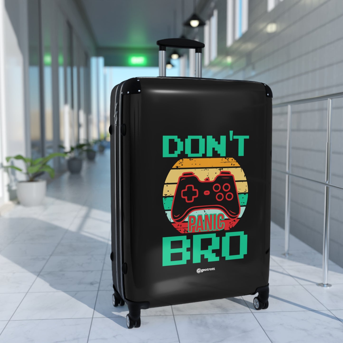 Don't Panic Bro Gamer Gaming Suitcase-Bags-Geotrott