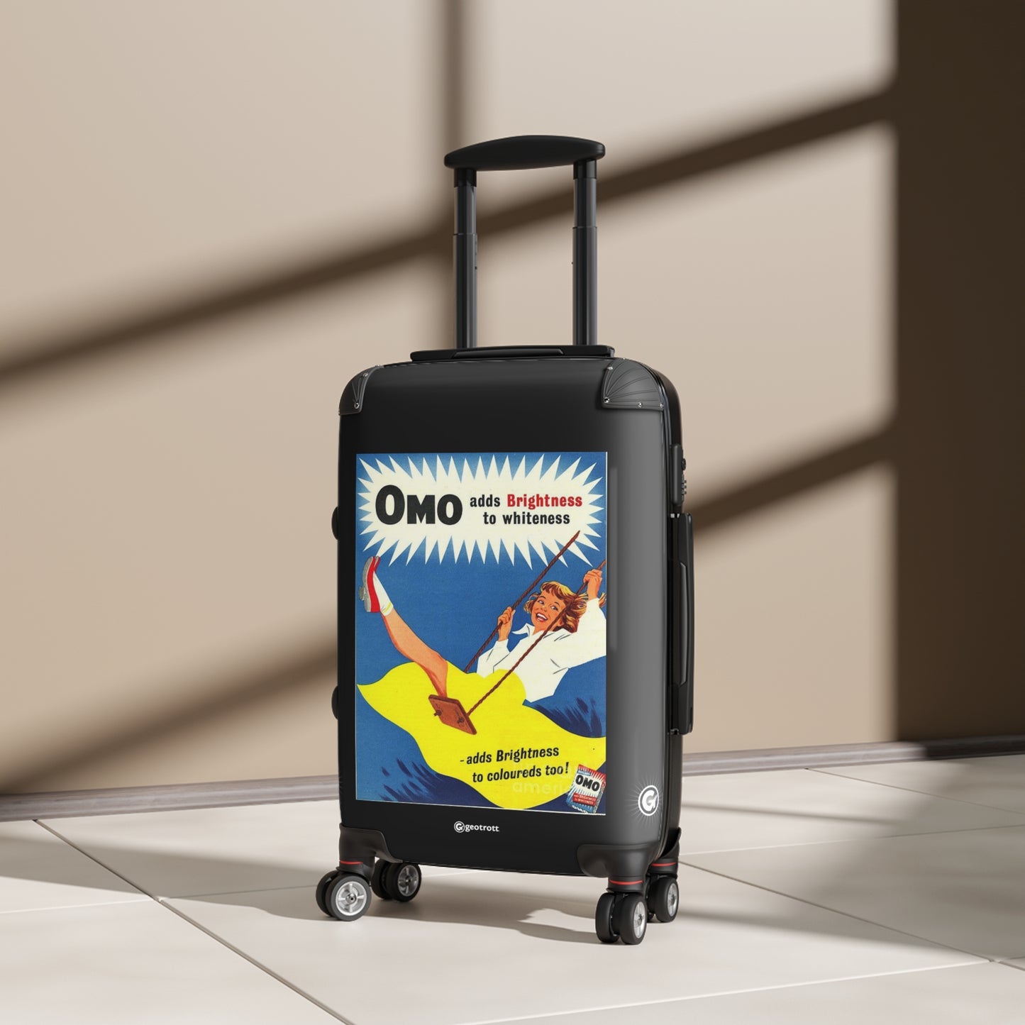 Omo Liquid Laundry Detergent Vintage Posters Retro Ad Luggage Bag Rolling Suitcase Spinner