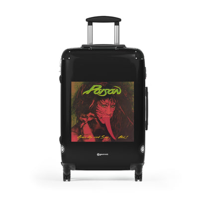 Poison Open up and Say Ahh Eighties Music Album Luggage Bag Rolling Suitcase Spinner