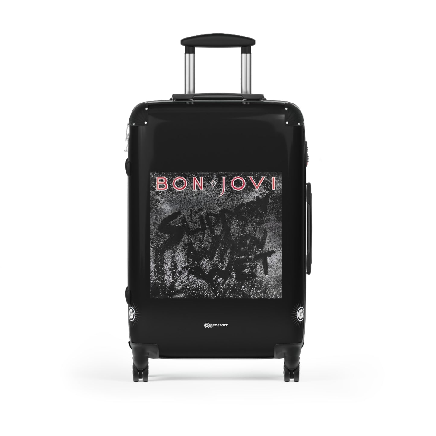 Bon Jovi Slippery When Wet  Eighties Music Album Luggage Bag Rolling Suitcase Spinner