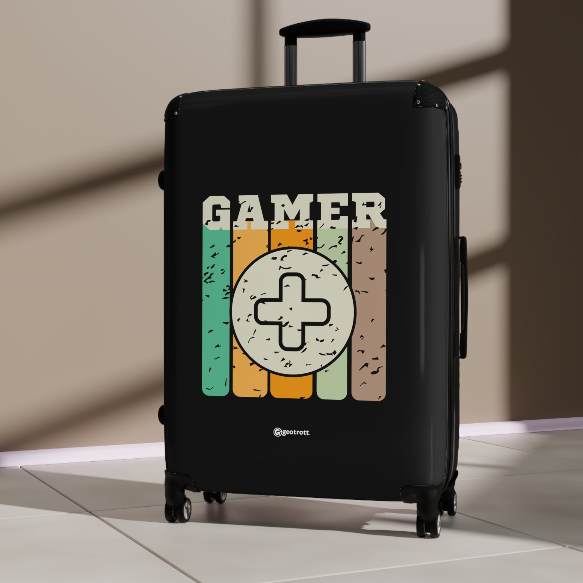 Gamer Plus Sign Gamer Gaming Suitcase-Bags-Geotrott