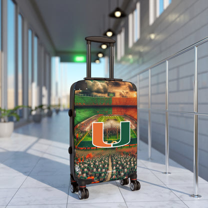 Miami University Hurricanes Football Team Luggage Bag Rolling Suitcase Spinner