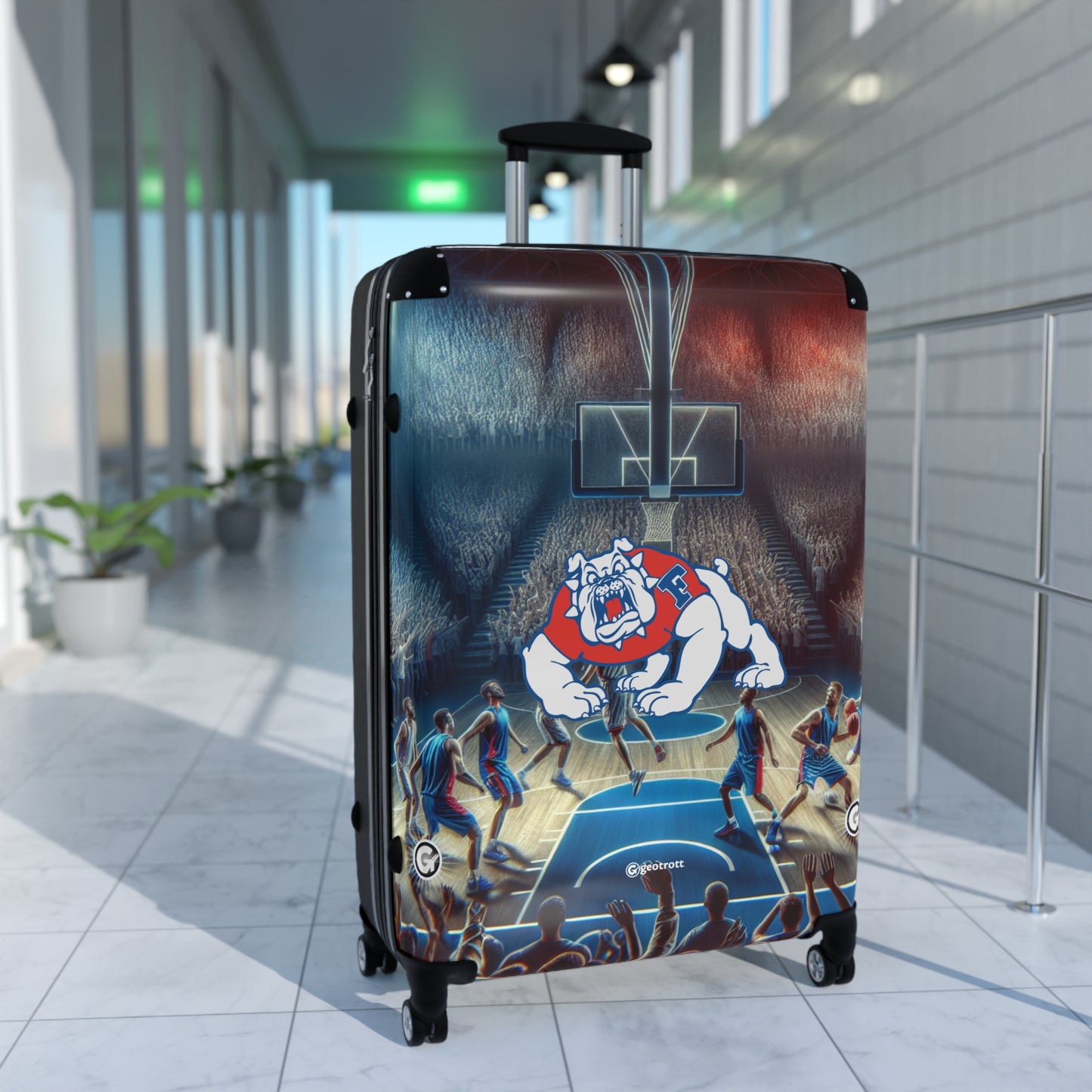 California State University Fresno Bulldogs Football Team Luggage Bag Rolling Suitcase Spinner