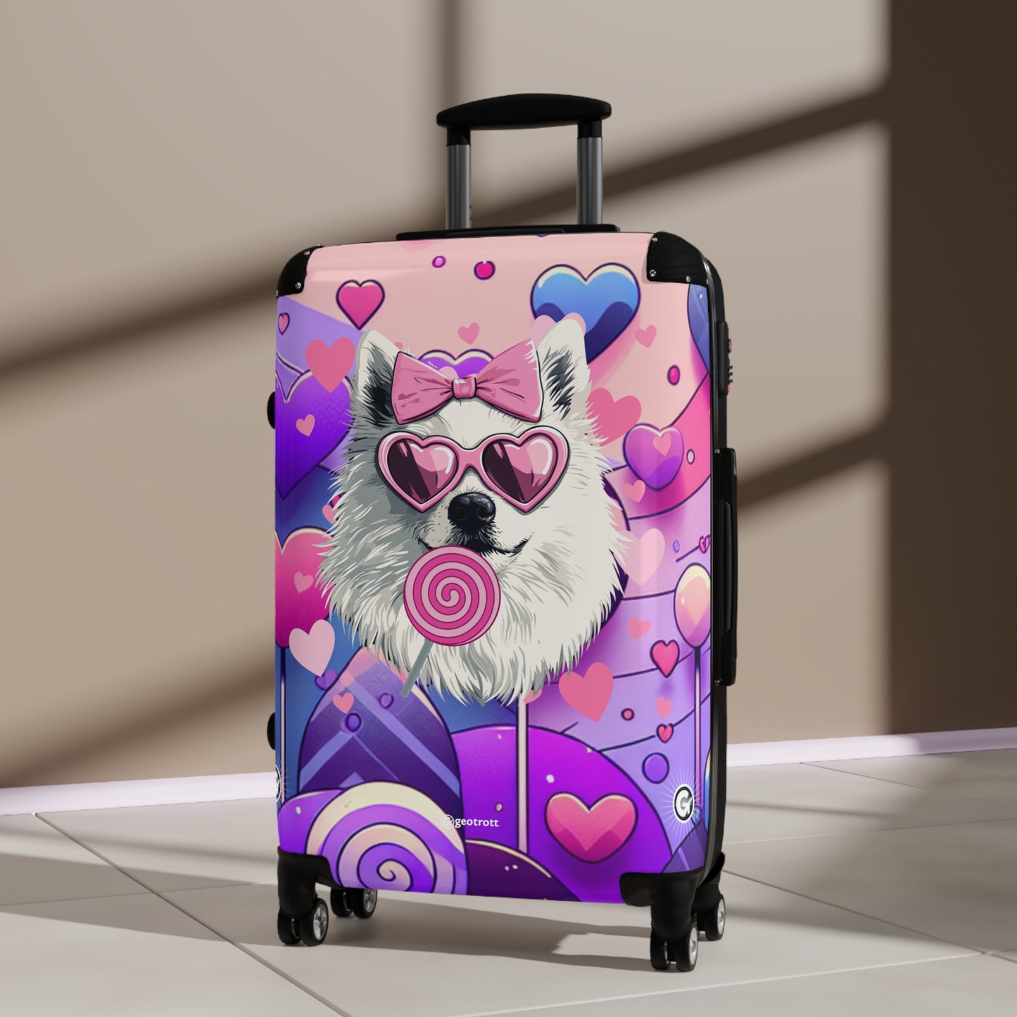 Puppy Love Delight Luggage Bag Rolling Suitcase Spinner