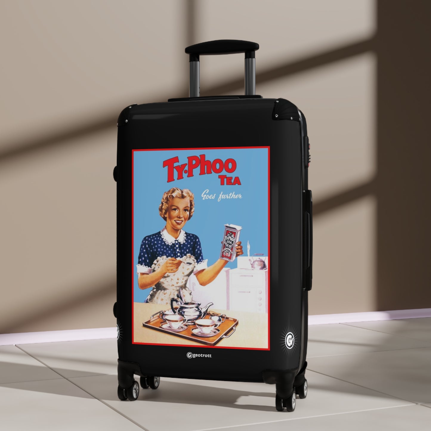 Ty-phoo Tea Advertising Vintage Posters Retro Ad Luggage Bag Rolling Suitcase Spinner