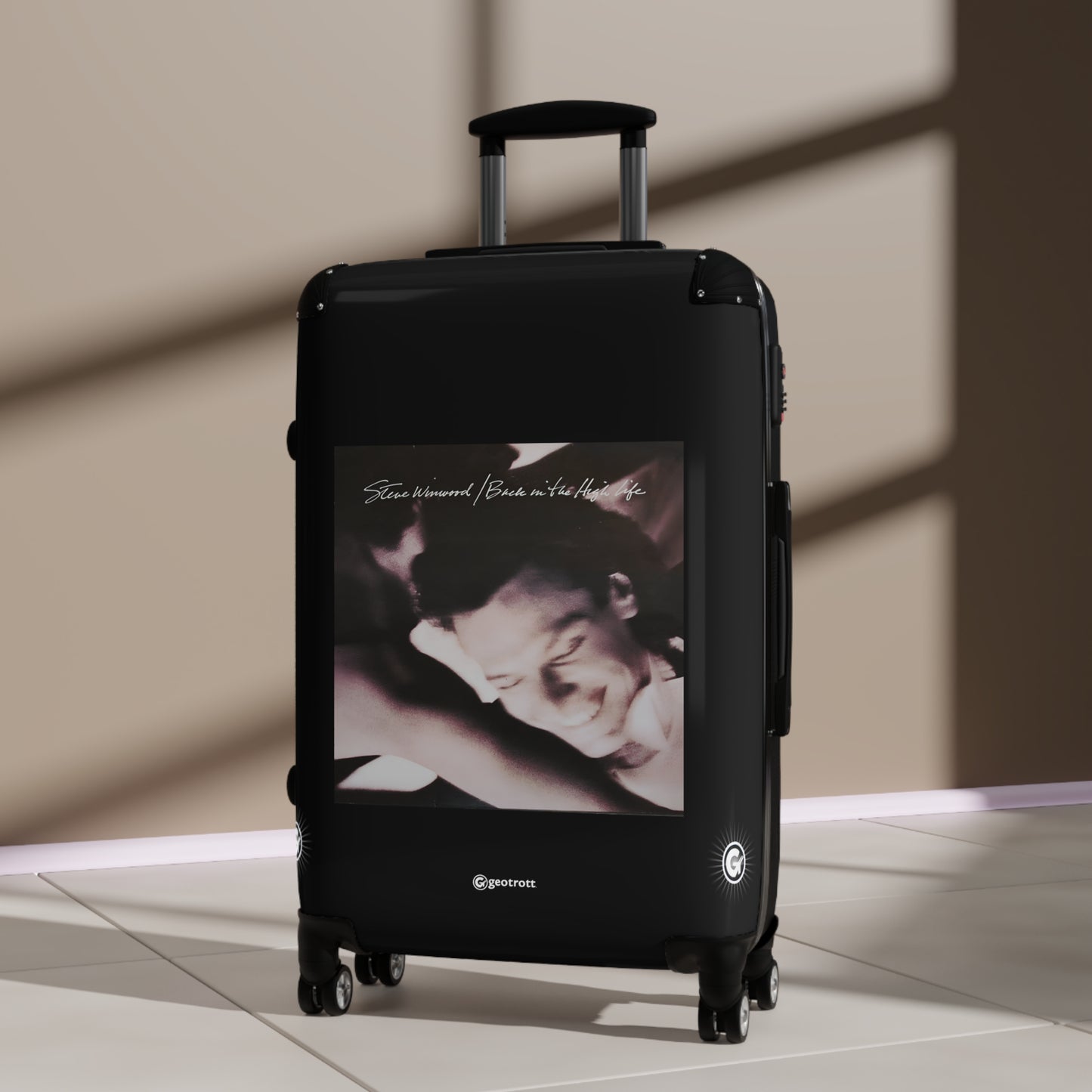 Steve Winwood Back in the High Life Eighties Music Album Luggage Bag Rolling Suitcase Spinner