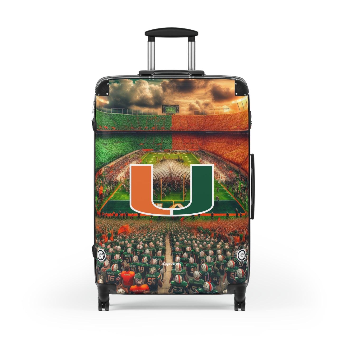 Miami University Hurricanes Football Team Luggage Bag Rolling Suitcase Spinner