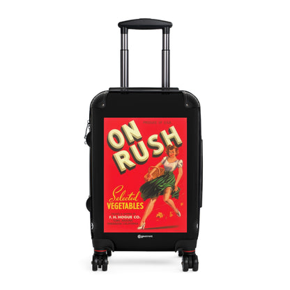 On Rush Selected Vegetables Vintage Posters Retro Ad Luggage Bag Rolling Suitcase Spinner