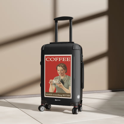 Coffee Makes everything Better Vintage Posters Retro Ad Luggage Bag Rolling Suitcase Spinner