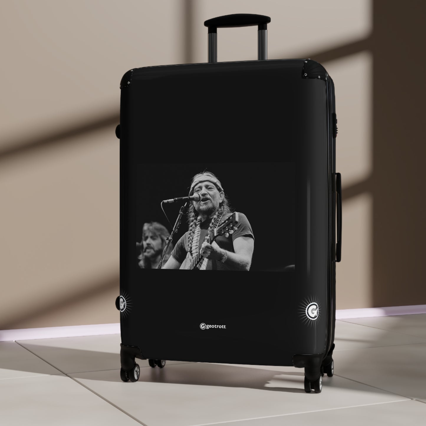 WillieNelson Playing Guitar and Singing Luggage Bag Rolling Suitcase Spinner