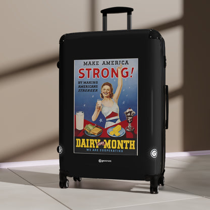 National Dairy Council Make America Strong! by Making Americans Stronger Vintage Posters Retro Ad Luggage Bag Rolling Suitcase Spinner