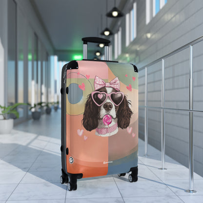 Playful Spaniel Romance Luggage Bag Rolling Suitcase Spinner