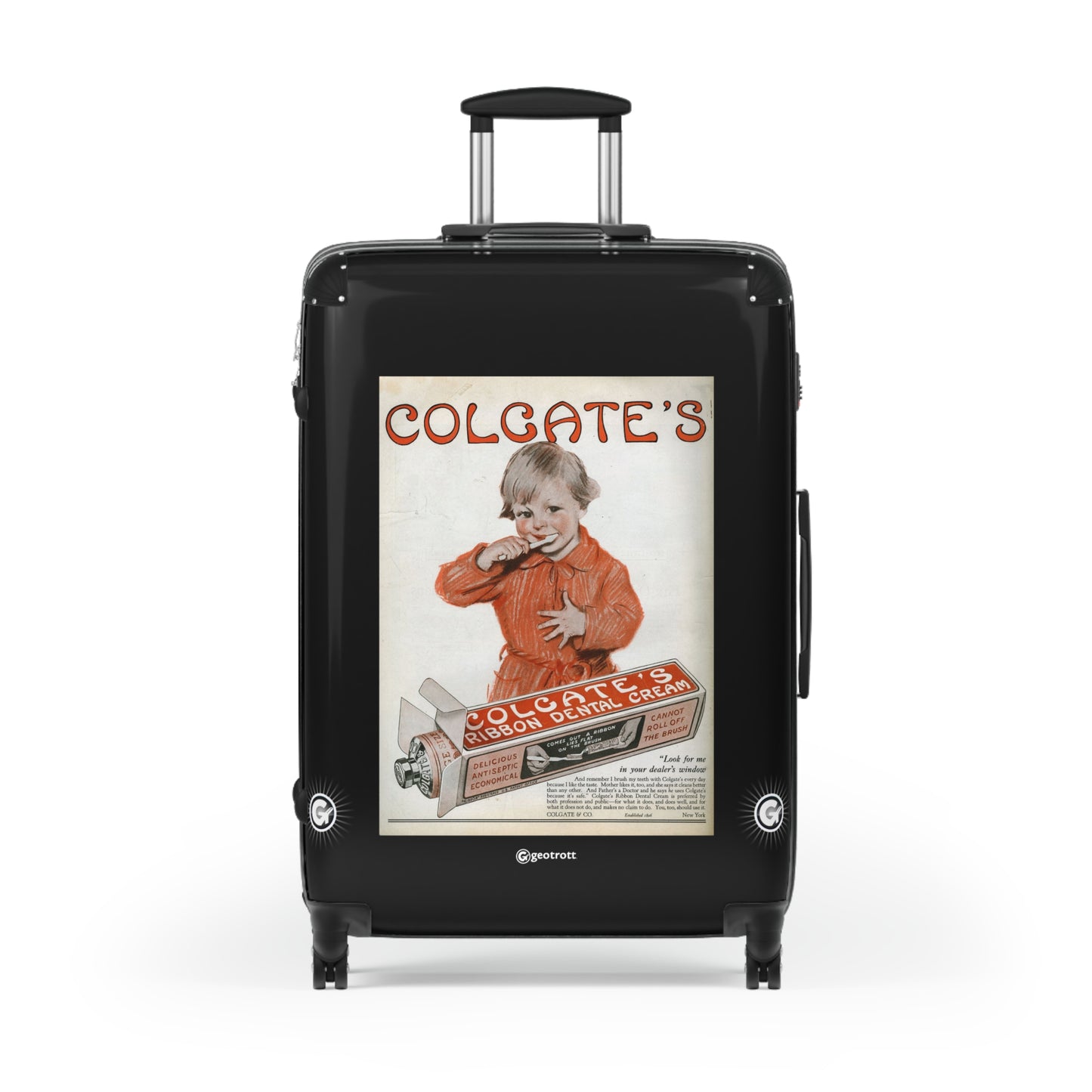 Chocolate's Ribbon Dental Cream Vintage Posters Retro Ad Luggage Bag Rolling Suitcase Spinner