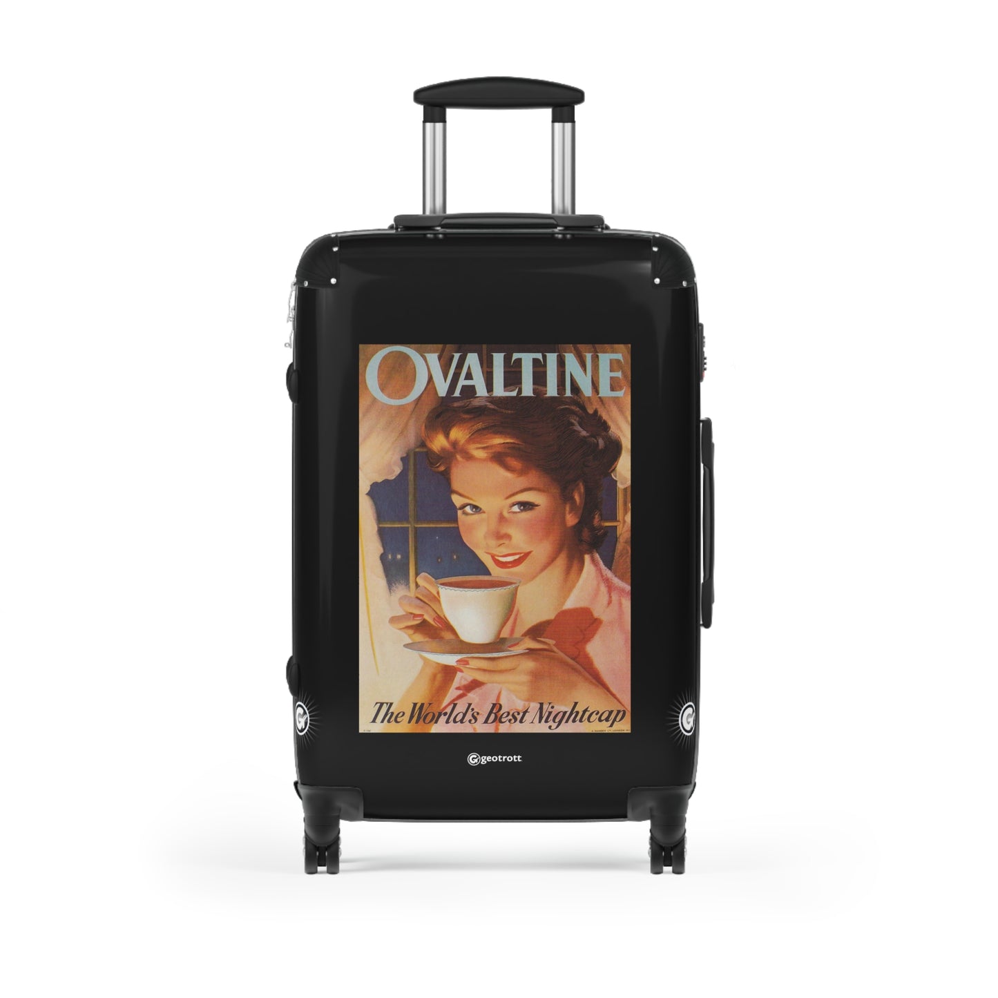 Ovaltine Cocoa The Worlds Best Nightcap Vintage Posters Retro Ad Luggage Bag Rolling Suitcase Spinner