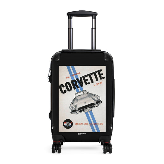 America's Only True Sports Car Poster Corvette Chevrolet Vintage Posters Retro Ad Luggage Bag Rolling Suitcase Spinner