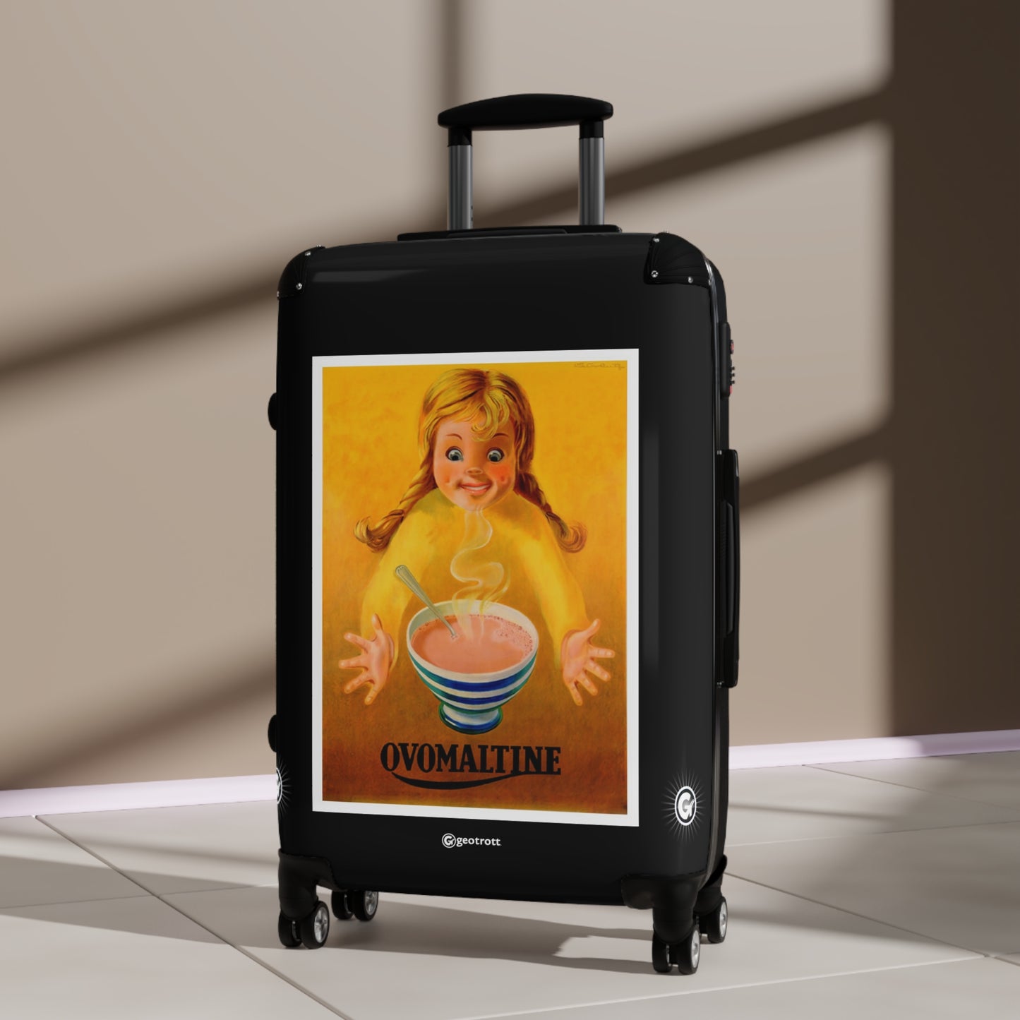 Ovomaltine Ovaltine Chocolate Malt Vintage Posters Retro Ad Luggage Bag Rolling Suitcase Spinner