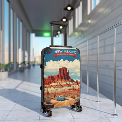 New Mexico's Red Rock Wonder: Vintage Southwest Travel Poster, Desert Landscape with Classic Car Vintage Travel Poster