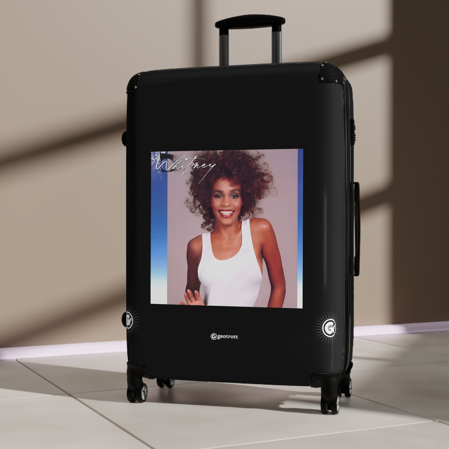 Whitney Houston Whitney Eighties Music Album Luggage Bag Rolling Suitcase Spinner