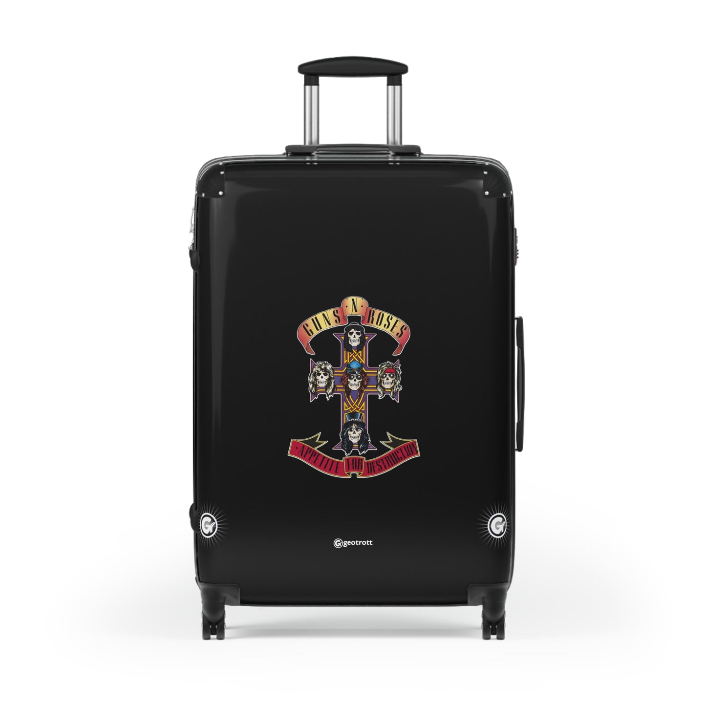 Guns and Roses Appetite for Destruction Eighties Music Album Luggage Bag Rolling Suitcase Spinner