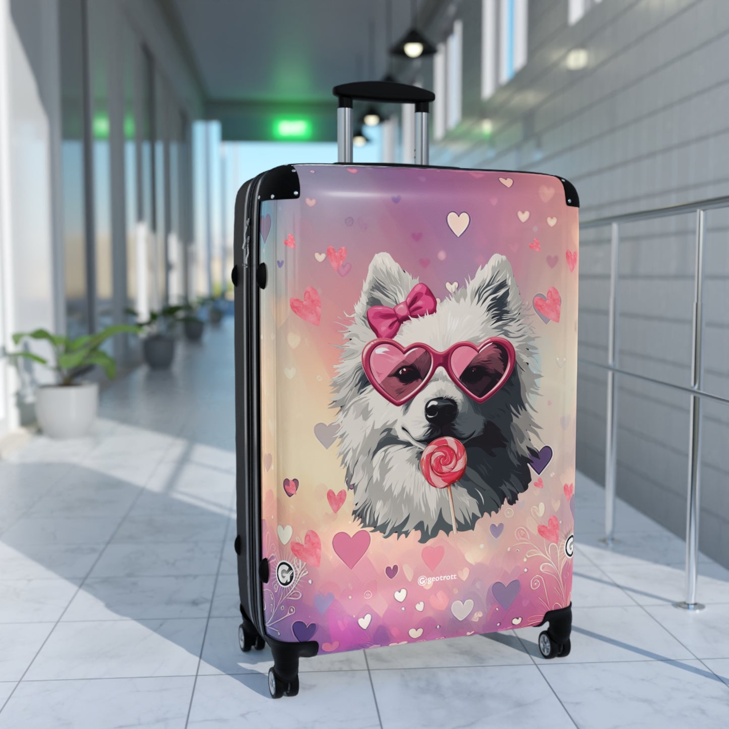 Sweet & Stylish: The Ultimate Pup Lover’s Statement Luggage Bag Rolling Suitcase Spinner