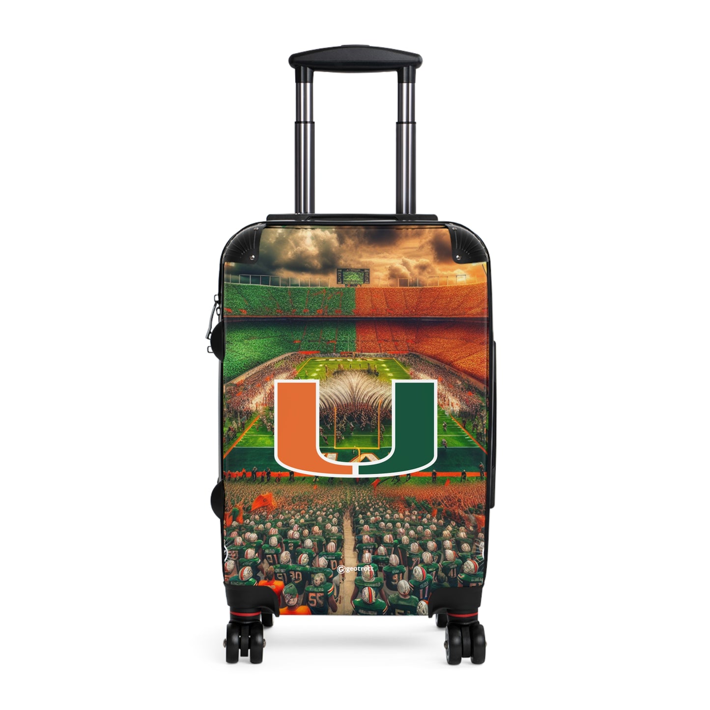 Miami University Hurricanes Football Team Luggage Bag Rolling Suitcase Spinner