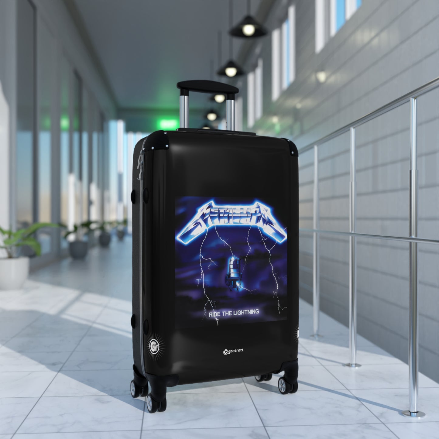 Metallica Ride the Lightning Eighties Music Album Luggage Bag Rolling Suitcase Spinner