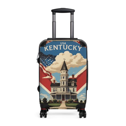 Kentucky's Grand Heritage: Victorian Mansion Travel Poster, Vintage Americana Illustration Vintage Travel Poster